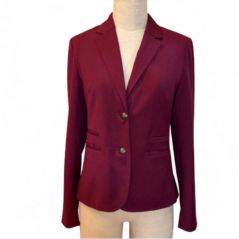 Banana Republic Women's Tailored Burgundy blazer notch lapel real pockets Sz 0